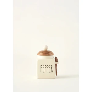 Bella Maison Pepper Seramik Kavanoz Krem (330 Ml)