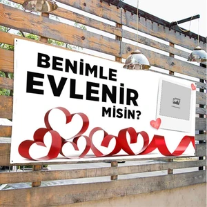 Evlilik Teklifi Pankartı 3x1 mt