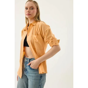 Basic Oversize Önden Cepli Gömlek