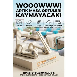 Creatividad Solutions Masa Örtüsü Mandalı Kavisli Plastik 2'li Yaylı Klips 722499