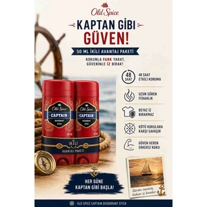 Old Spice Captain Deodorant Stick 50 ml Ikili Avantaj Paketi