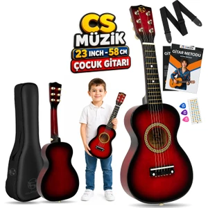 Fourtune Loki T-80RD 6 Telli Kırmızı Çocuk Gitarı Gerçek Ağaç