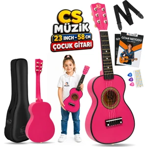 Fourtune Loki T-80PK 6 Telli Pembe Çocuk Gitarı Gerçek Ağaç