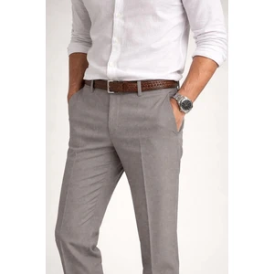 Regular Fit Erkek Armürlü Keten Pantolon - 7635