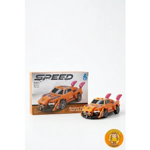 Mini Araba Yapı Blok Seti - Çek-Bırak Spor Araba Yapım Seti -Speed (80 Parça)