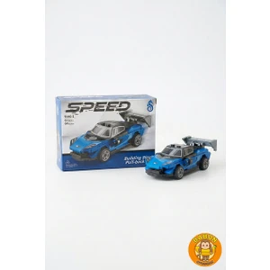 Mini Araba Yapı Blok Seti - Çek-Bırak Spor Araba Yapım Seti -Speed (80 Parça)