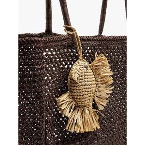 Kadın Charm'lı hasır Efektli Shopper Çanta