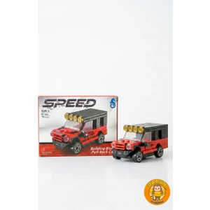 Mini Araba Yapı Blok Seti - Çek-Bırak Spor Araba Yapım Seti -Speed (80 Parça)