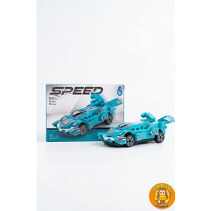 Mini Araba Yapı Blok Seti - Çek-Bırak Spor Araba Yapım Seti -Speed (80 Parça)