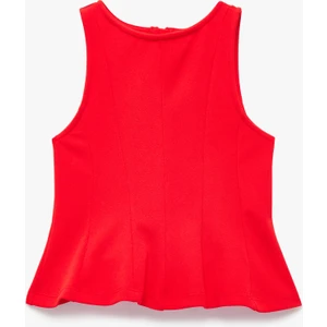 Bisiklet Yaka Kolsuz Crop Bluz