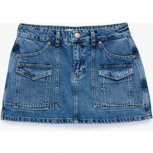 Kargo Cepli Mini Denim Şort Etek