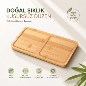 Iki Bölmeli Kare Bambu Yağdanlık Altı