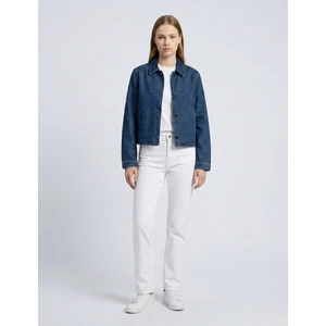 Orıya Düğmeli Denim Mid Indigo Ceket