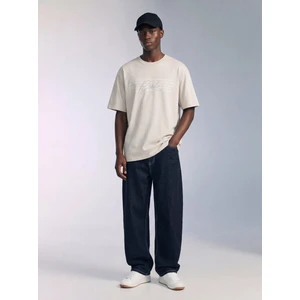 Silver Logo Baskılı Regular Bej T-Shırt