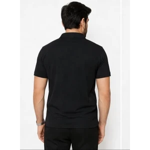 Fermuar Yaka Regular Fit Siyah Erkek Tshırt