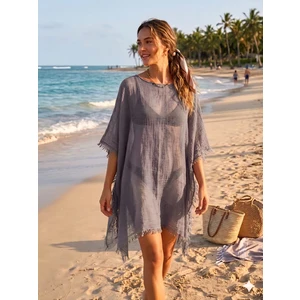 Trend Nexus Yaz Modası Oversize Gri Pareo
