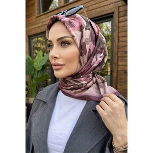 İmaj Butik Mürdüm Desenli Soft Eşarp