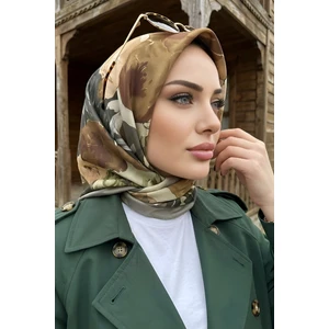 İmaj Butik Haki Desenli Soft Eşarp