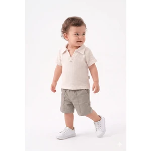 Mini Baray Waffle Örgü Polo Yaka Şortlu Takım