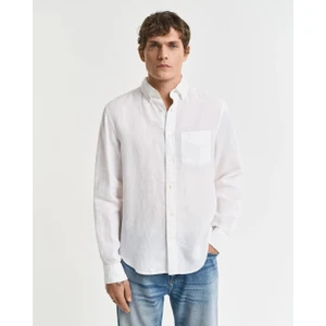 Erkek Slim Fit Keten Gömlek