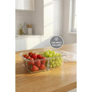 Selka Home Sofia 1120 Ml. 2 Bölmeli Cam Saklama Kabı