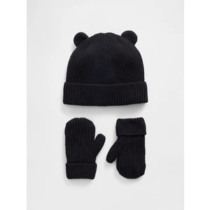 Bebek Siyah Cashsoft Ayı Bere & Eldiven Set