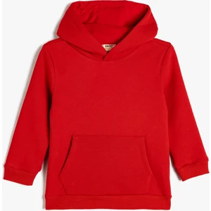 Basic Kapşonlu Sweatshirt Kanguru Cepli Uzun Kollu