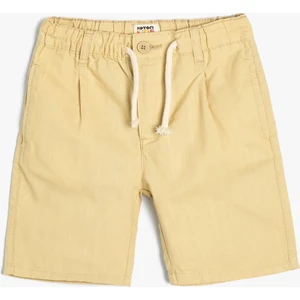 Basic Chino Şort Cepli Pamuklu Beli Bağlamalı