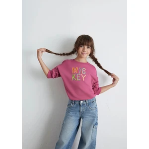 Mickey Baskılı Pembe Sweatshirt 7S10142-71085