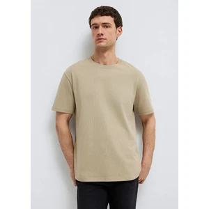 Bisiklet Yaka Bej Basic Tişört 0611596-70360