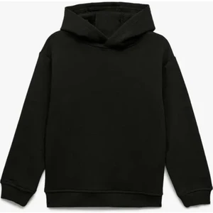 Oversize Şardonlu Uzun Kollu Basic Kapşonlu Sweatshirt