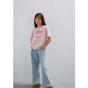 Mavi Logo Baskılı Pembe Tişört 7610386-71007
