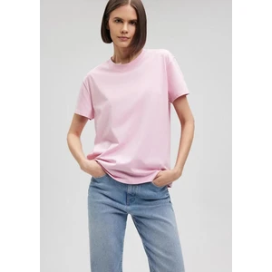 Bisklet Yaka Pembe Basic Tişört 1600955-71117