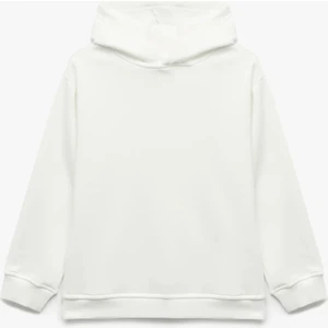 Oversize Şardonlu Uzun Kollu Basic Kapşonlu Sweatshirt