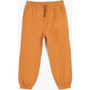 Pamuklu Beli Bağlamalı Cep Detaylı Basic Jogger Pantolon