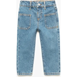 Pamuklu Cep Detaylı Denim Pantolon