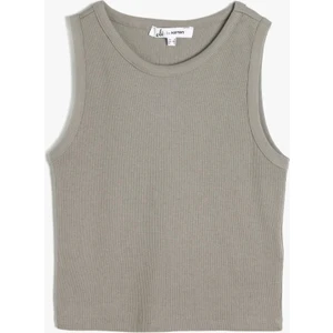 Kolsuz Bisiklet Yaka Crop Atlet
