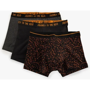 3'lü Boxer Seti Slogan Baskılı Pamuklu