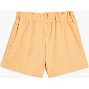 Basic Şort Dokulu Beli Lastikli Pamuklu