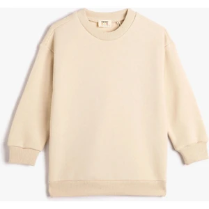 Basic Sweatshirt Uzun Kollu Bisiklet Yaka Şardonlu