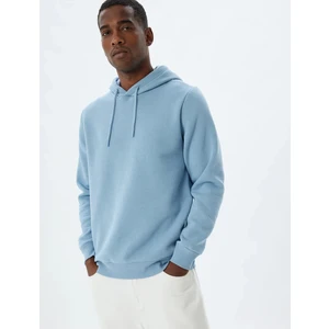 Kapşonlu Sweatshirt Basic Şardonlu Pamuk Karışımlı