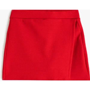 Basic Mini Şort Etek Kruvaze Beli Lastikli