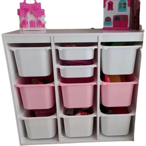Oyuncak Dolabı Batu 2 Oyuncak Dolabı Beyaz MDF 100 cm Genişlik 43 cm Derinlik 10 Çekmeceli Kolay Kurulum