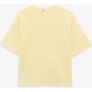 Pamuklu Kısa Kollu Bisiklet Yaka Oversize Basic Tişört