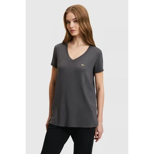 U.S. Polo Assn. Kadın Antrasit Basic Tişört 50323448-VR006