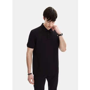 Back And Bond Siyah Regular Fit Örme Polo Yaka Tişört