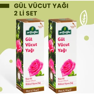 Gül Vücut Yağı 2 Li Set 40 ml Aromaterapi Etkili Kadın Kullanımı için