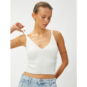 Crop Triko Atlet Askılı V Yaka