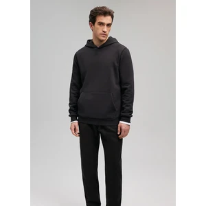 Erkek Kapüşonlu Siyah Basic Sweatshirt 0610937-900