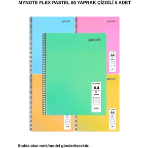 Flex Pastel Defter A4 80 Yaprak Çizgili 5 Adet